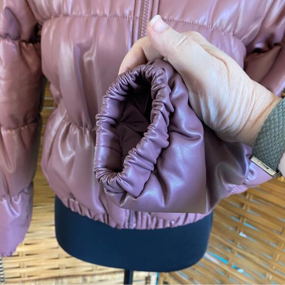 BB Dakota by Steve Madden Mauve Quilted Puffer Jacket NWOT size XS Faux Leather - Picture 8 of 11